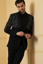 Blue Shawl Collar Blazer by Hilo Design | Grocsy
