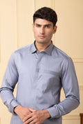 Ragic Grey Pintuck Shirt by Hilo Design | Grocsy
