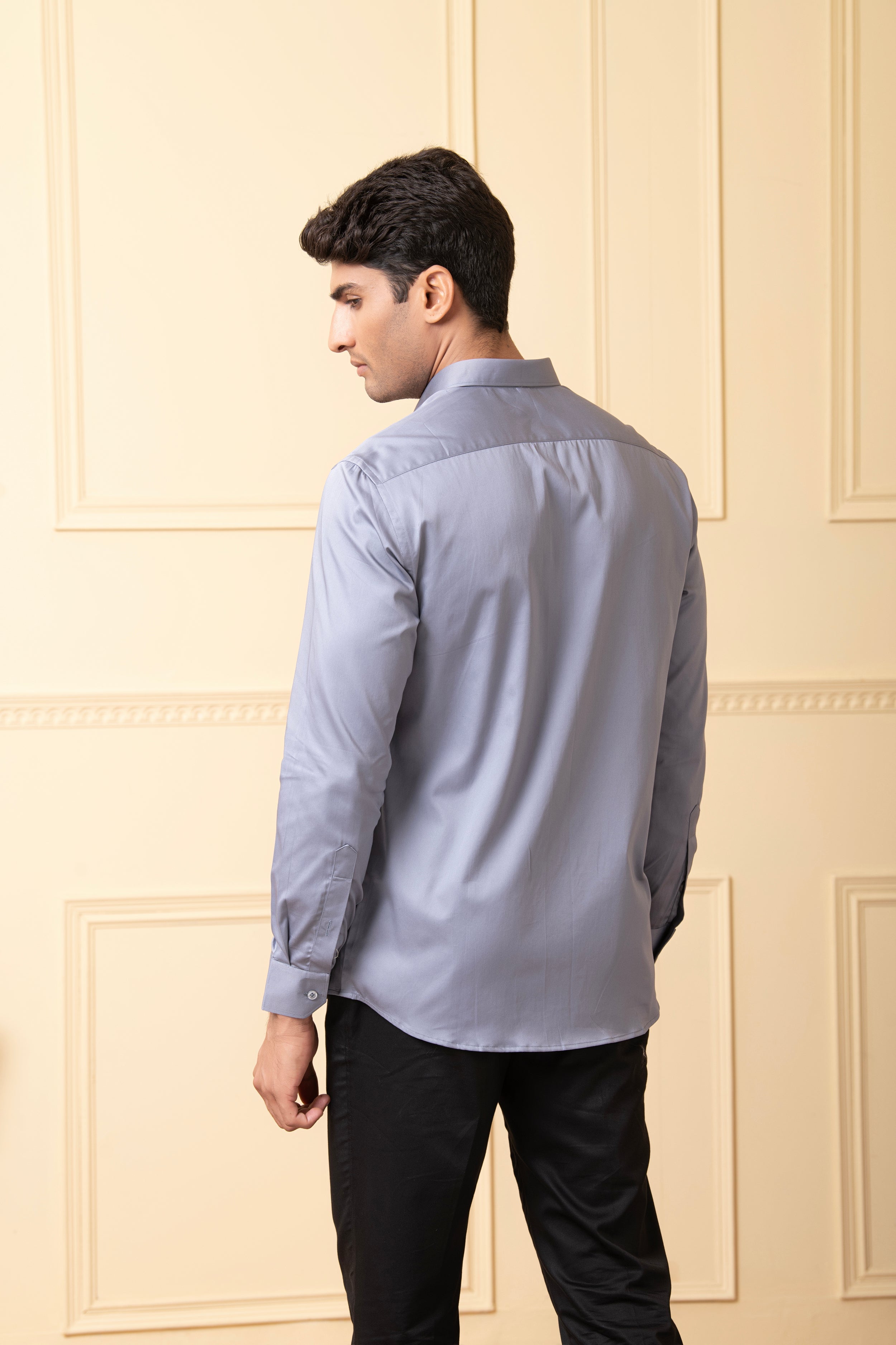 Ragic Grey Pintuck Shirt by Hilo Design | Grocsy