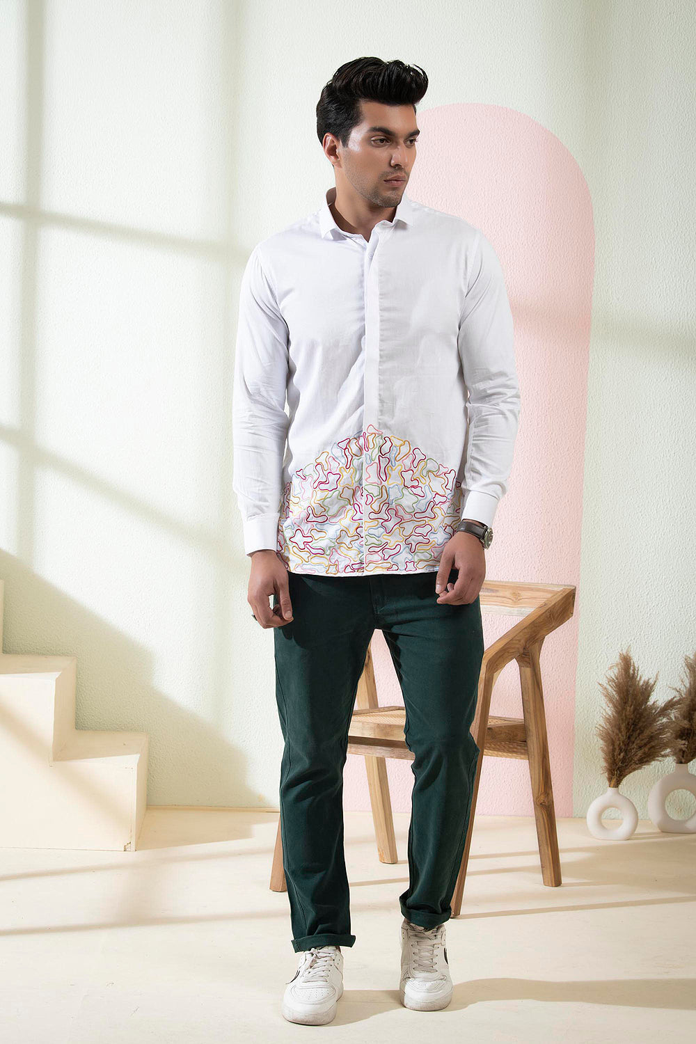 Rainbow Designer Men's Shirt by Hilo Design | Grocsy
