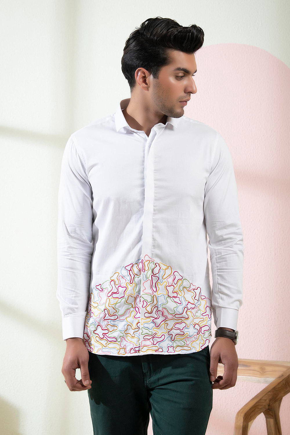 Rainbow Designer Men's Shirt by Hilo Design | Grocsy