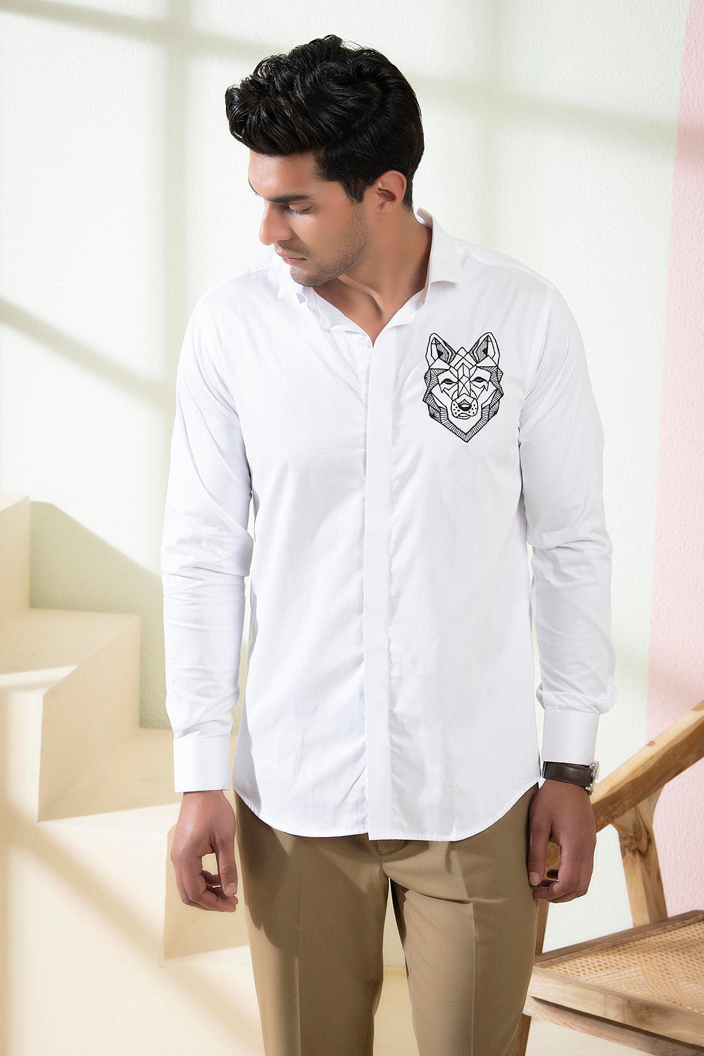 Bianco Wolf Shirt by Hilo Design | Grocsy