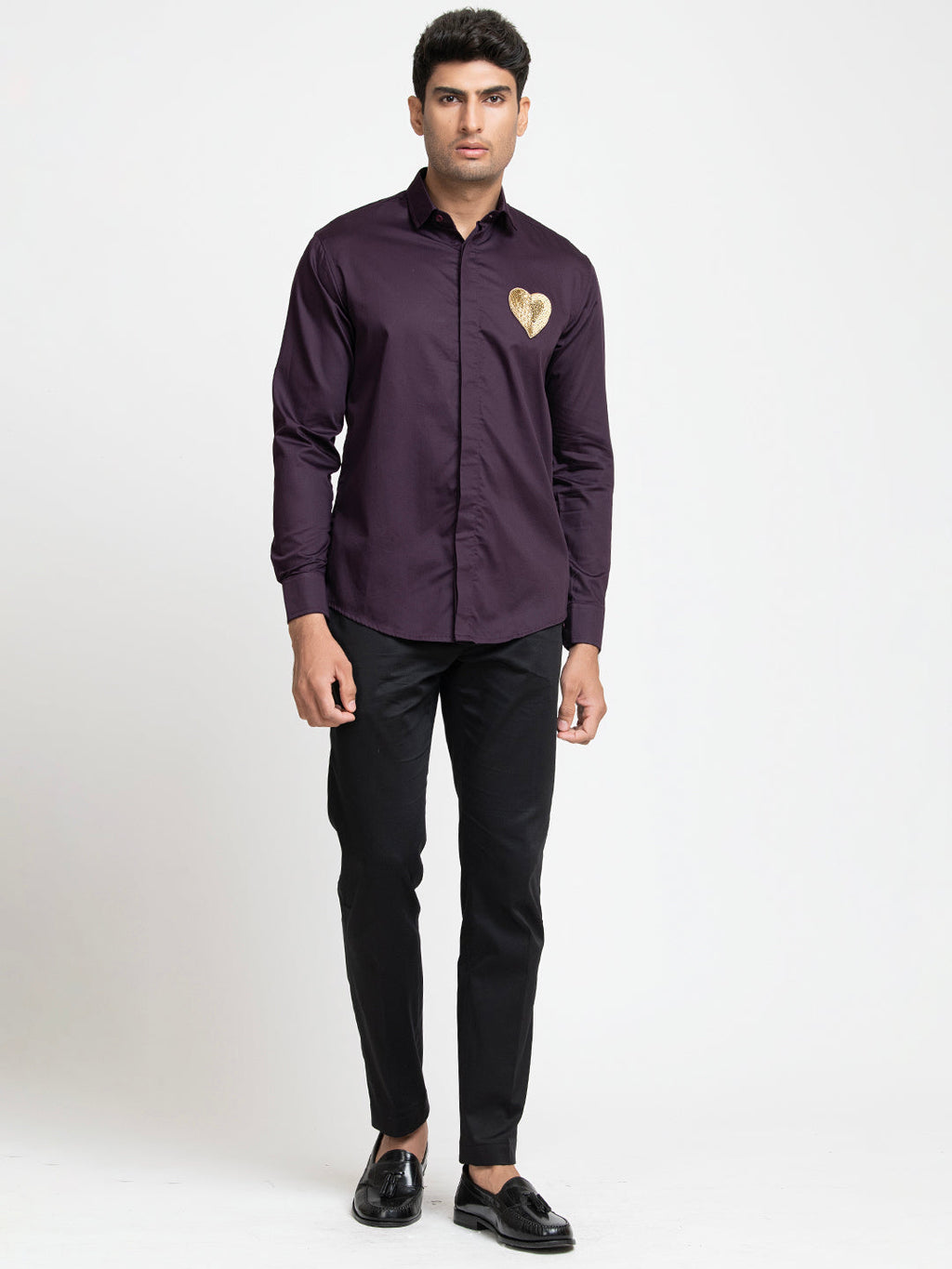 Heart Embroidery Shirt by Hilo Design | Grocsy