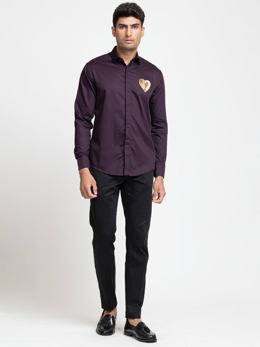 Heart Embroidery Shirt by Hilo Design | Grocsy