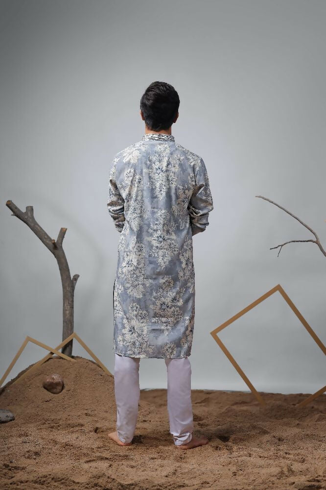Blue Modal Designer Printed Kurta Set - Mahotsav | Grocsy