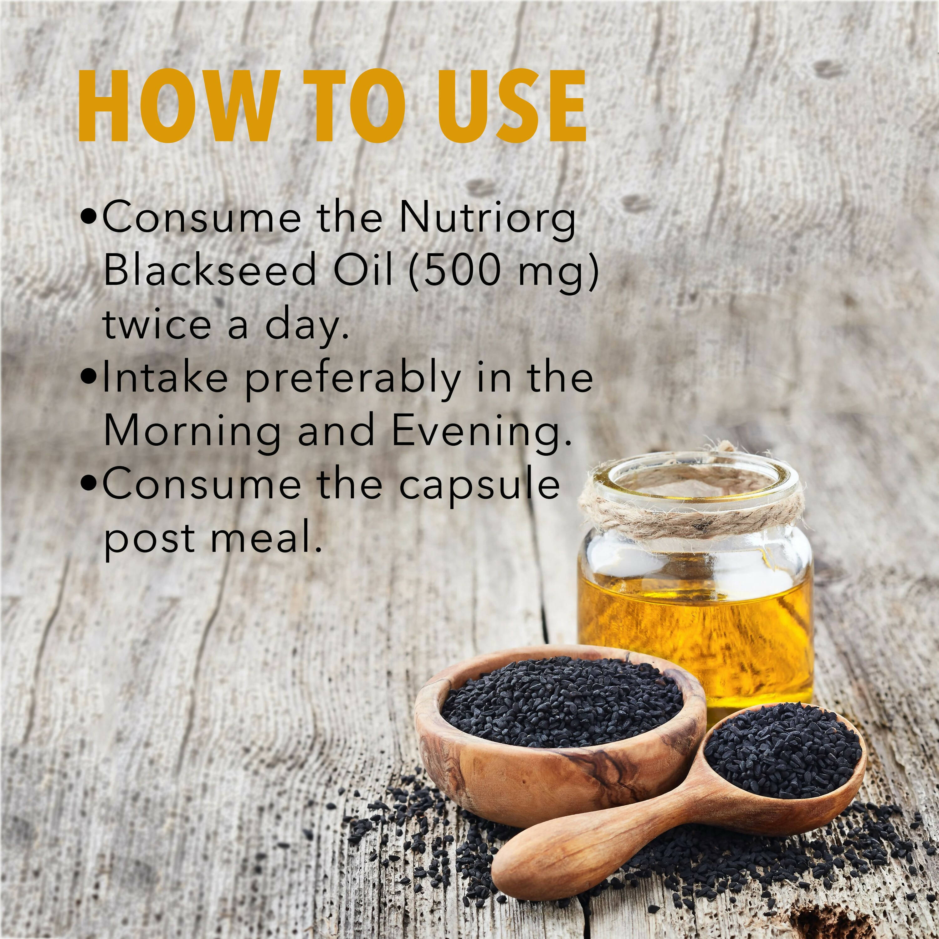 Nutriorg Blackseed Oil Soft Gel Capsules - Limited Time Offer - Swadesiicart