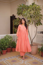 Teeya Creation Womens New Summer Wear Cotton Fabric With Embroidered Work Gown Set | Grocsy