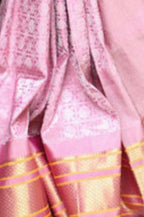 Very Much Indian Silk Handloom Maharani Paithani In Rich Pearl Pink With Silver Zari Brocade | Grocsy