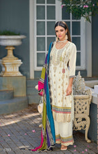 Anaita White Premium Embroidered Chinon Stitched Salwar Suit | Grocsy