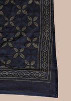 Miravan Women's Abstract Printed & Tasseles Angrakha Kurta With Blue Dupatta Set | Grocsy