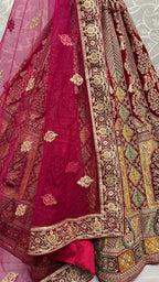Jyoti Fashion Women's Rani Pink Velvet Fancy Dori, Zari with Multi Thread Embroidered Wedding Lehenga Choli | Grocsy