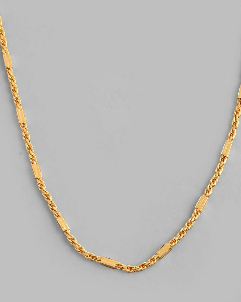 VOJ Gold-Polished Pipe Chain For Men | Grocsy