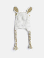 Chutput Kids Woollen Hand Knitted Llama Detail Cap - White | Grocsy