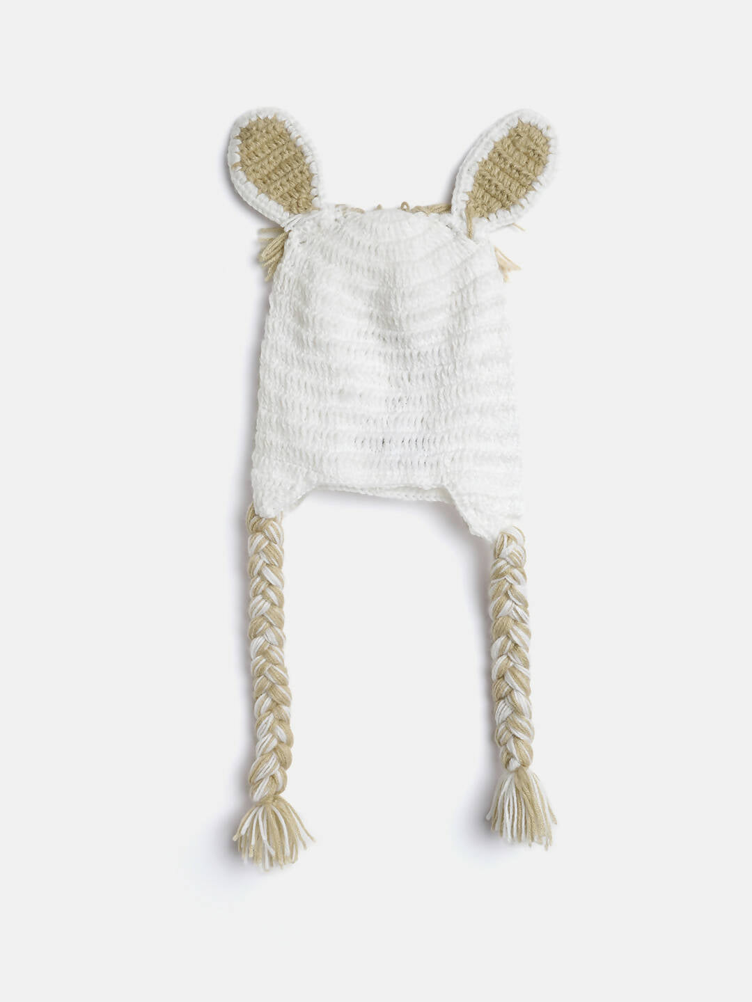 Chutput Kids Woollen Hand Knitted Llama Detail Cap - White | Grocsy
