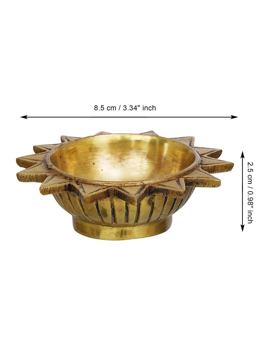 eCraftIndia 4 Pieces Beige Sun Shaped Diyas | Grocsy