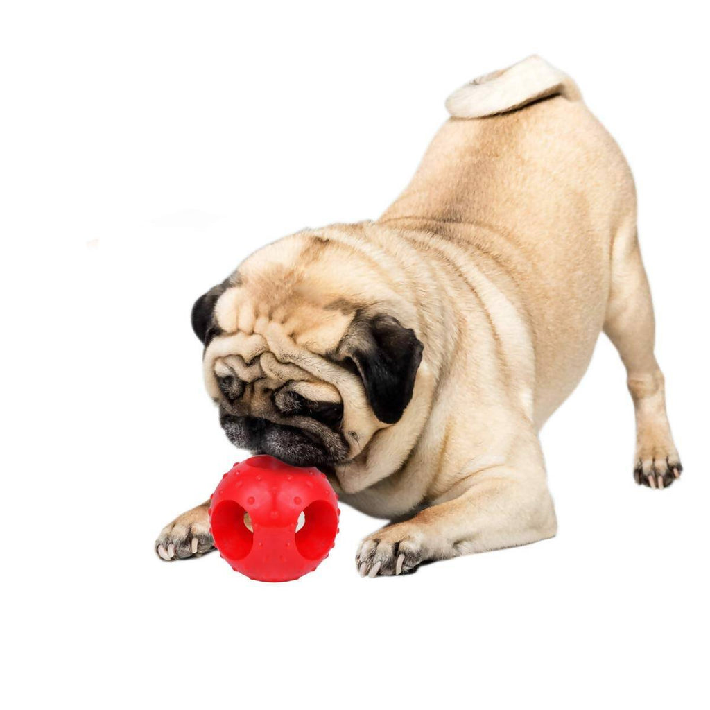 Goofy Tails Dog Ball Dog Toys - Red (Large) | Grocsy