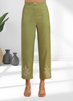 Joban Fashion Green Silk Embroidered Readymade Cord Set | Grocsy