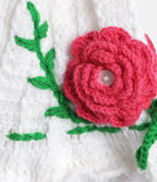 Chutput Kids Woollen Hand Knitted Rosetto Detailed Cap - White | Grocsy