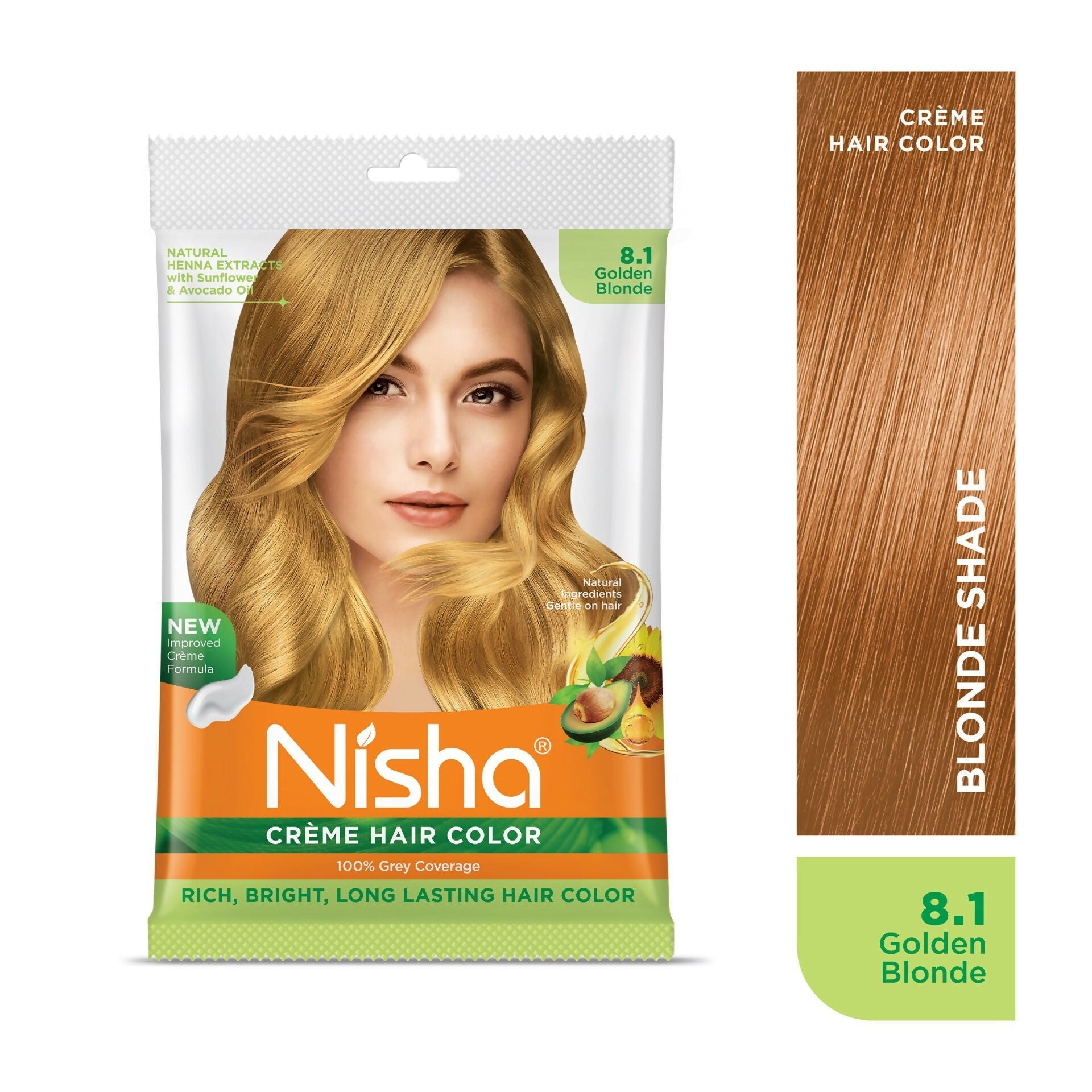 Nisha Creme Hair Color for Women - Golden Blonde | Grocsy