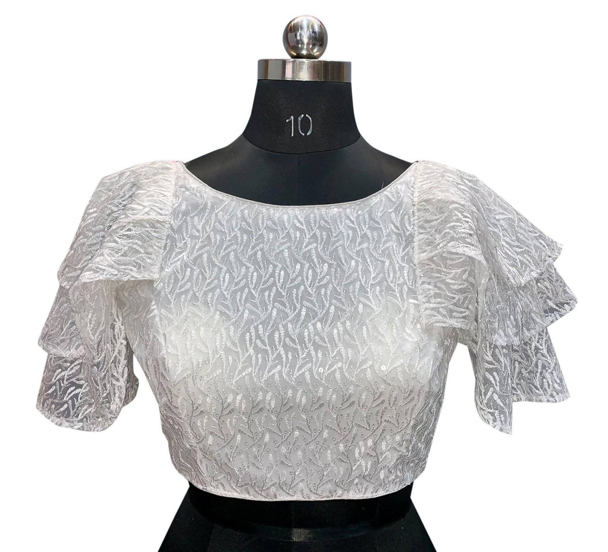 Vamika Beautiful Cream Net Shifly Work Blouse | Grocsy
