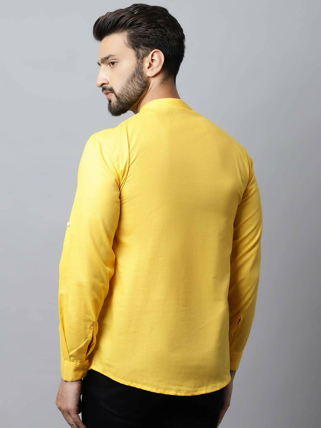 Even Apparels Yellow Color Pure Cotton Men's Kurta With Side Placket (MMS759) | Grocsy