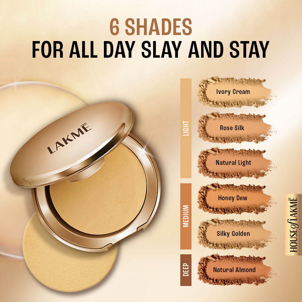 Lakme Powerplay Priming Powder Foundation, 3-In-1, Lasting Matte - Natural Light | Grocsy