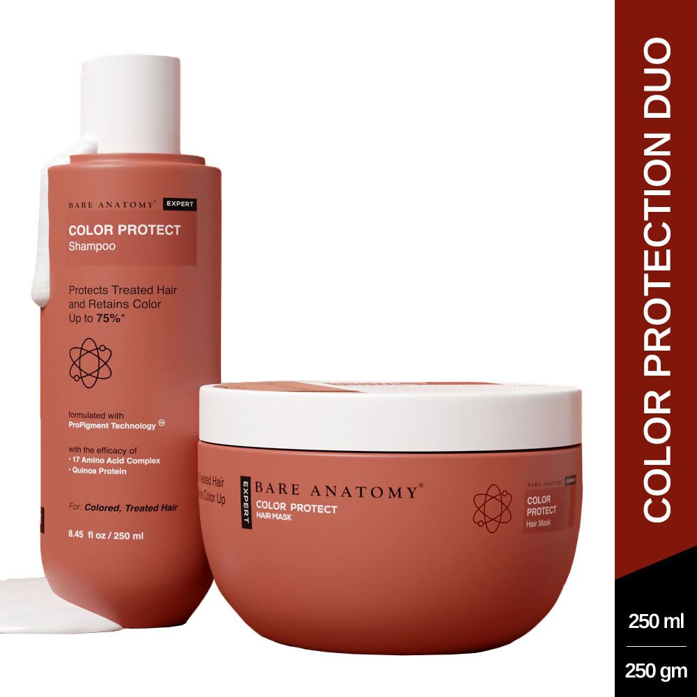 Bare Anatomy Expert Color Protect Hair Mask & Shampoo for Retains Color Upto 8 Weeks, Repairs Damage | Grocsy