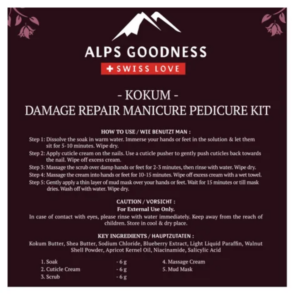 Alps Goodness Kokum Damage Repair Manicure Pedicure Kit | Grocsy
