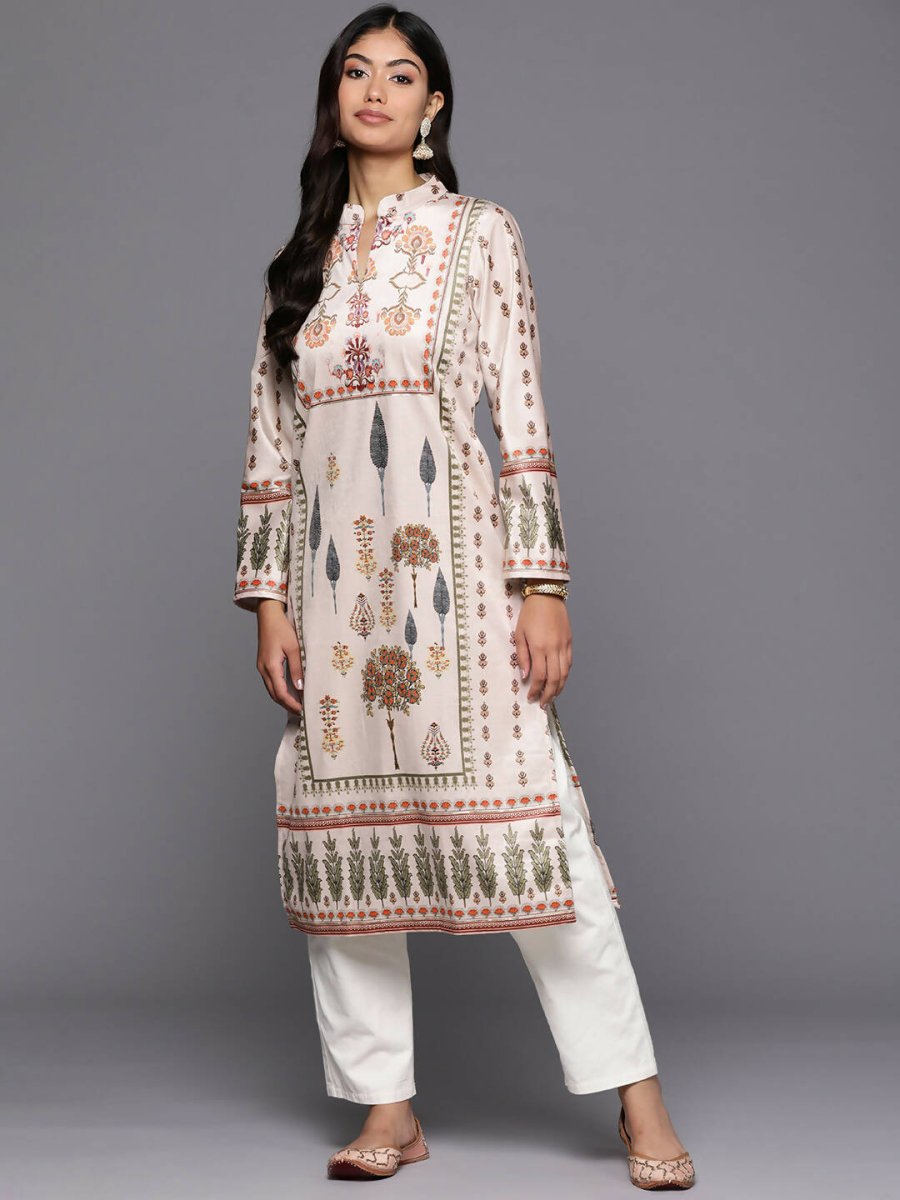 Ahalyaa Women's Traditional wear Kurta - Nude | Grocsy