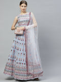 Sky Blue Georgette Heavy Embroidery mirror Work Lehenga Choli with Dupatta - Jivika | Grocsy