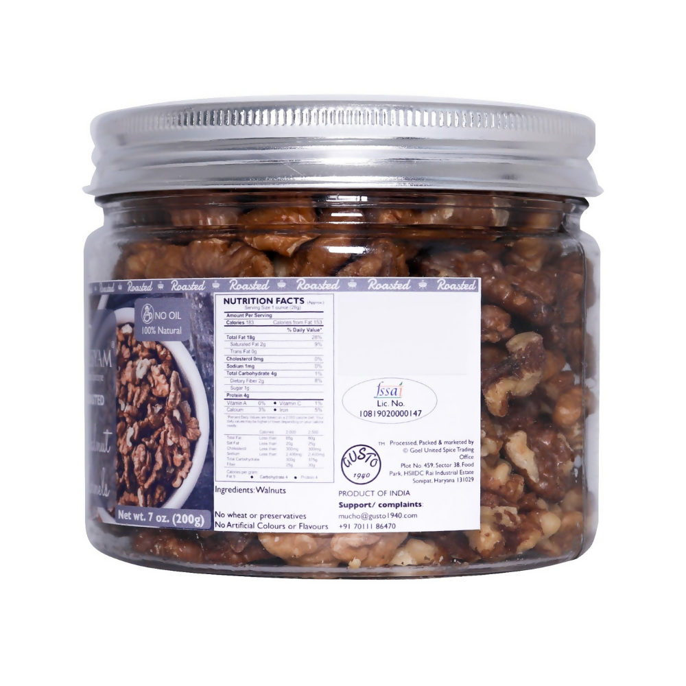 Tassyam Organics Roasted Walnut Halves | Grocsy