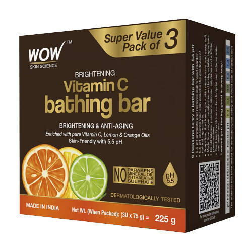 Wow Skin Science Brightening Vitamin C Bathing Bar | Grocsy