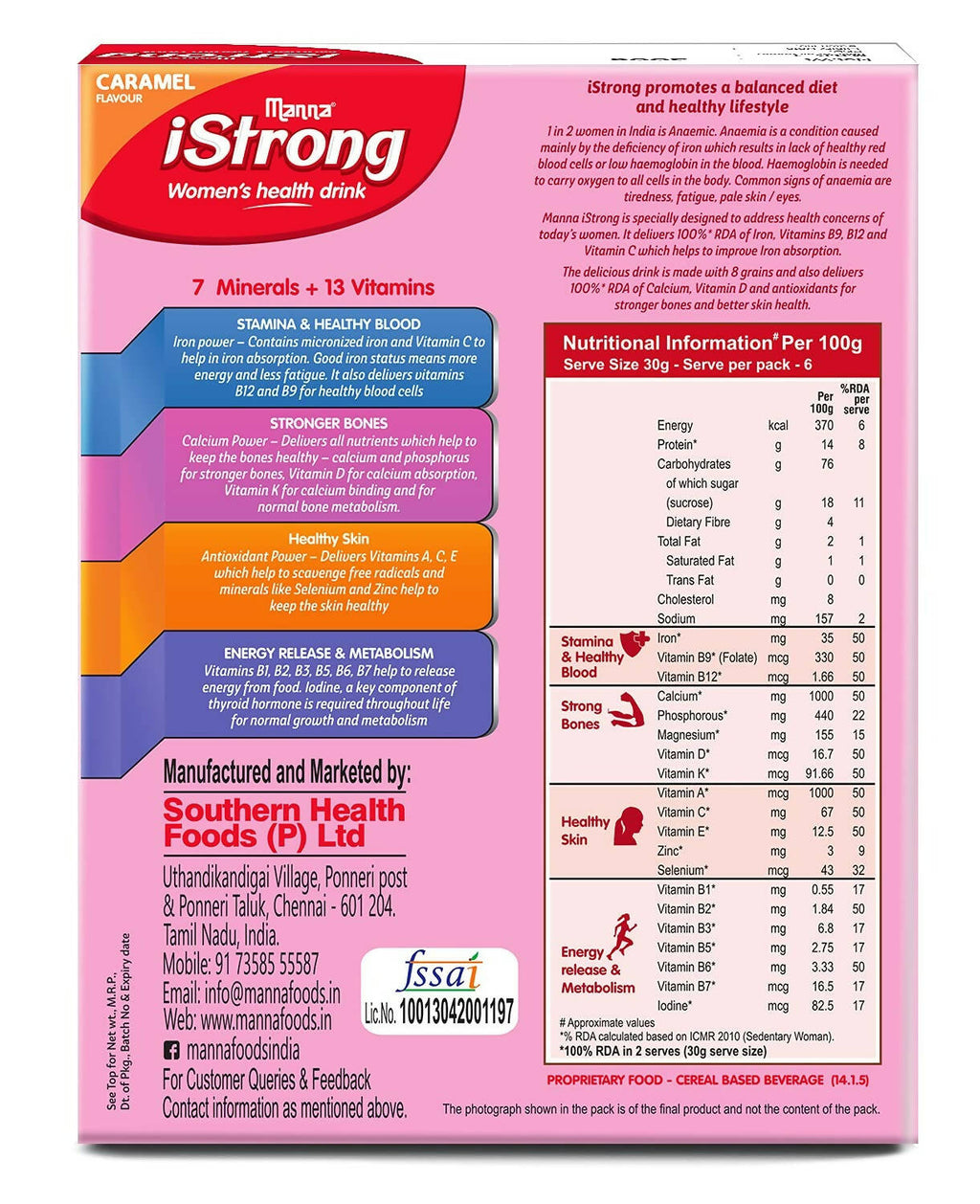 Manna iStrong Millet Health Drink Mix For Women | Grocsy