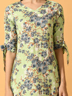 Myshka Women's Lime Green A-Line Party Dress | Grocsy