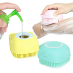 Favon Silicon Soft Cleaning Body Bath Brush with Shampoo Dispenser Scrubber for Cleansing and Dead Skin Removal | Grocsy