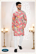 Joban Fashion Men's Cream Base Straight Silk Thread And Sequence Embroidery All Over Kurta Set | Grocsy