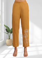 Joban Fashion Coral Cotton, Linen Embroidered Readymade Cord Set | Grocsy