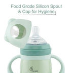 R for Rabbit Steebo Giffy Stainless Steel 2 in 1 Baby Spout Sipper Cup-Green(300ml) | Grocsy