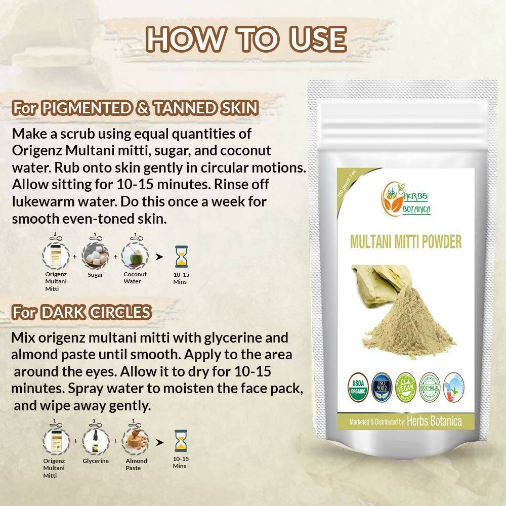 Herbs Botanica 100% Natural Multani Mitti Powder | Grocsy