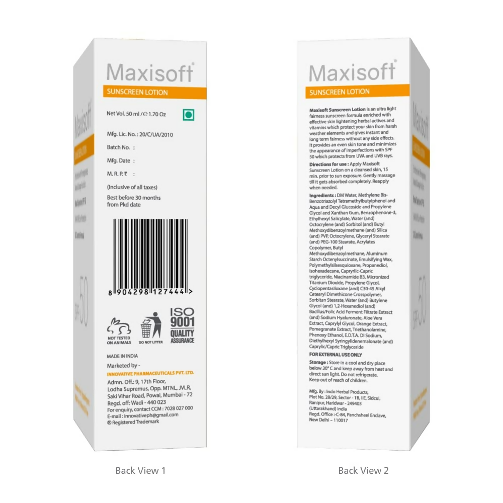 Maxisoft Sunscreen Lotion SPF 50 | Grocsy