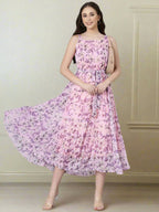 Souchii Floral Chiffon Dress | Grocsy