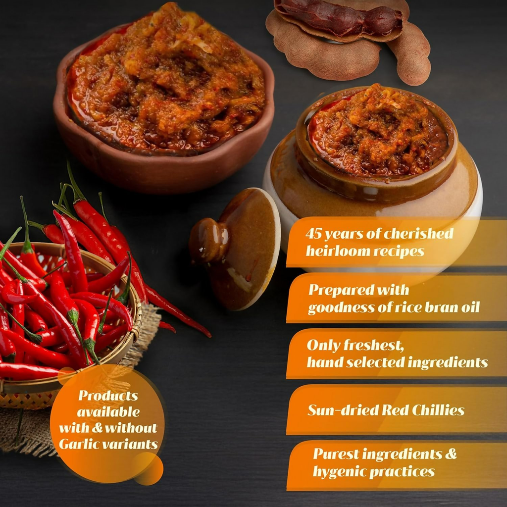 Priya Red Chilli Without Garlic Pickle | Grocsy