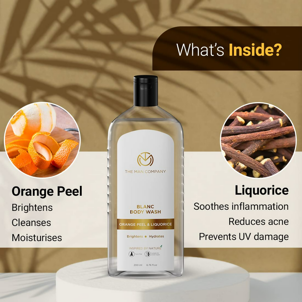 The Man Company Blanc Perfumed Body Wash For Men With Orange Peel & Liquorice | Grocsy