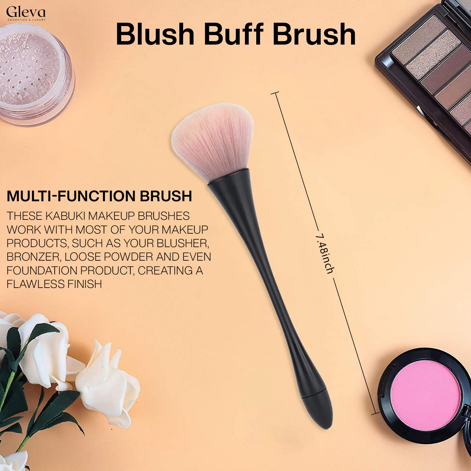 Gleva Ultimate Blend Makeup Brush Black Pink | Grocsy
