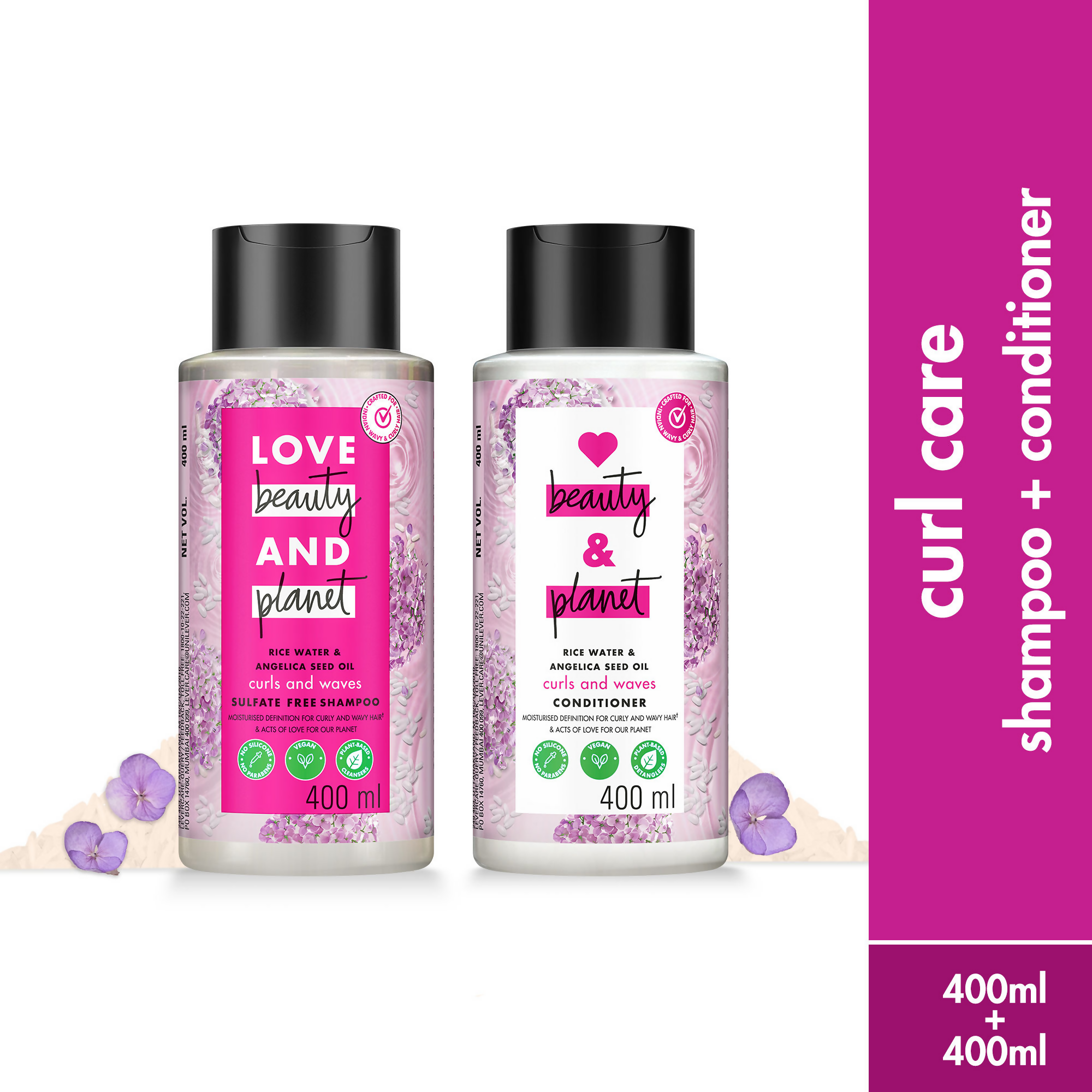 Love Beauty And Planet Rice Water & Angelica Curl Care Combo | Grocsy