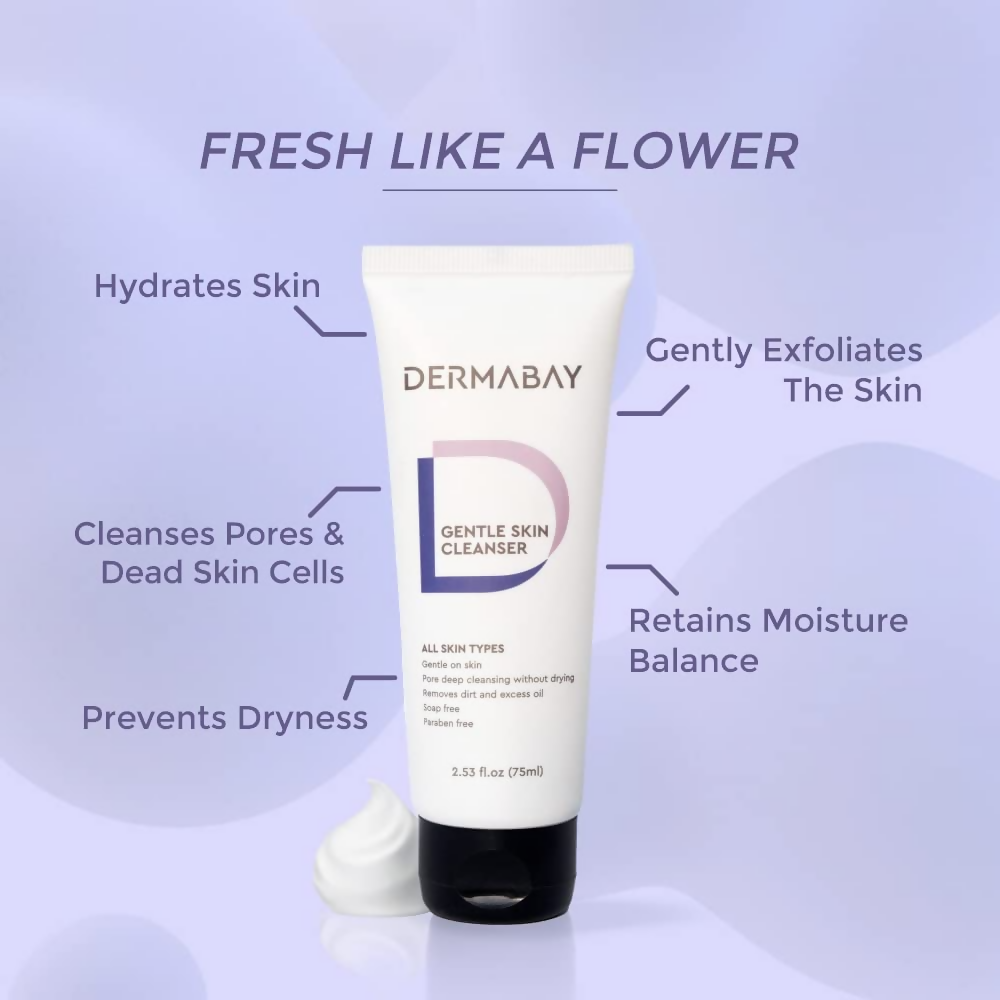 Dermabay Gentle Face Wash Ideal for Acne-Prone, Sensitive, Dry, Oily Skin | Grocsy