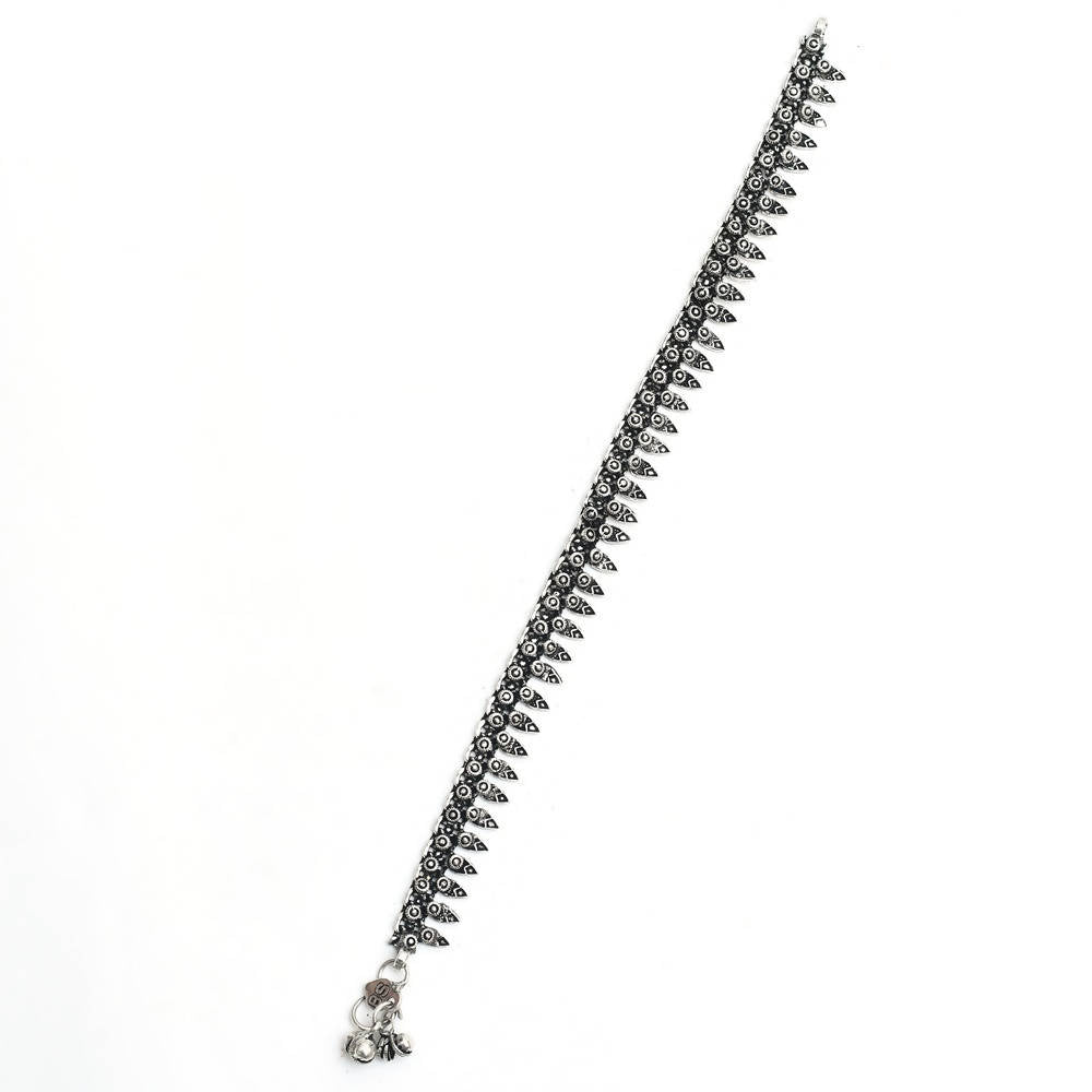 Mominos Fashion Kamal Johar Oxidised Silver Women Wear Anklets | Grocsy