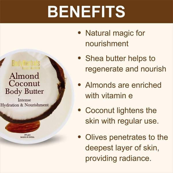 Bodyherbals Almond & Coconut Body Butter | Grocsy