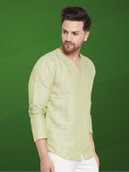 Even Apparels Men's Pure Cotton Green Kurta | Grocsy
