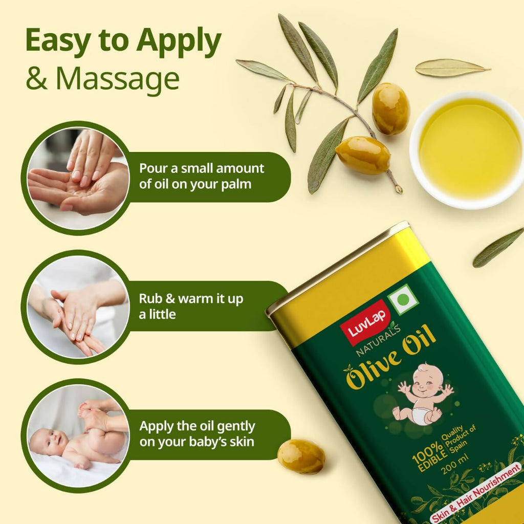 LuvLap Naturals Baby Body Massage Olive Oil for New Born | Grocsy